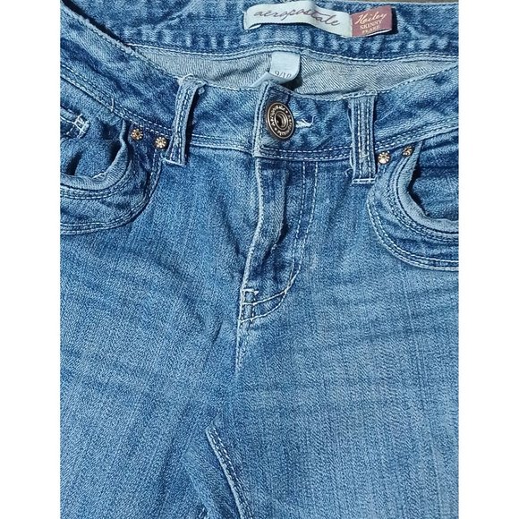 Aeropostale Jeans Womens Size 9 / 10 Long Hailey Skinny Flare Low Rise Stretch B - Picture 6 of 14